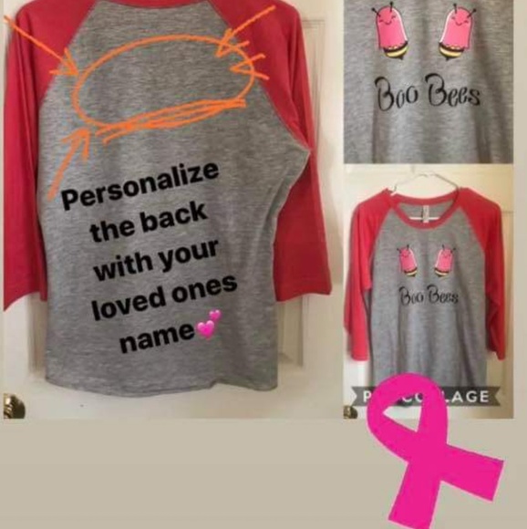 Breast cancer BOO BEES BASEBALL tee, pink, cancer, - Picture 3 of 3